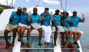 Kim Beddall of Whale Samana and Team of Pura Mia Whale Watching 55 foot boat.